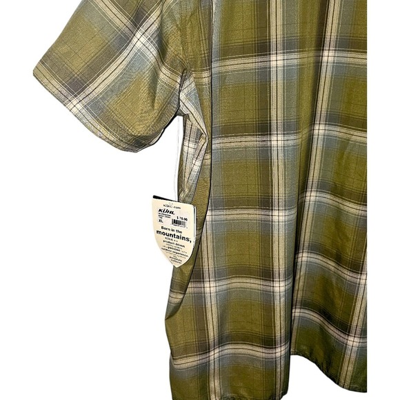 Kuhl Response Shirt Short‎ Sleeve Button Down Green Plaid Shirt Men's Sz XL NWT - Picture 9 of 11